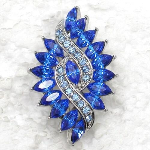 Wedding party brooch pendant Marquise Blue Rhinestone Flower Pin brooches C597 B