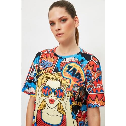 Burgundy Knitted Dress, Colorful, Cartoon, Line Film Drawing, Fun, Summer and Daily, Light, casual, Temporary Shed, Special Design