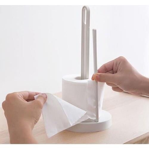 Vertical Roll Paper Rack Desktop Punching-free Tissue Holder Kitchen Storage Kitchen Dinning Bar Accessories