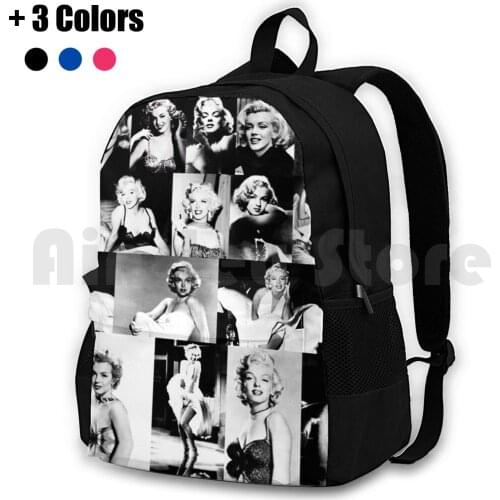 Black And White Marilyn Monroe Collage Vintage Outdoor Hiking Backpack Riding Climbing Sports Bag Black And White Marilyn