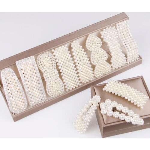 Imitation Pearl Hair Clip Pins for Women Girl Sweet Korean Jewelry Rhinestones Ladies Hair Accessories Ornament 2021Hot