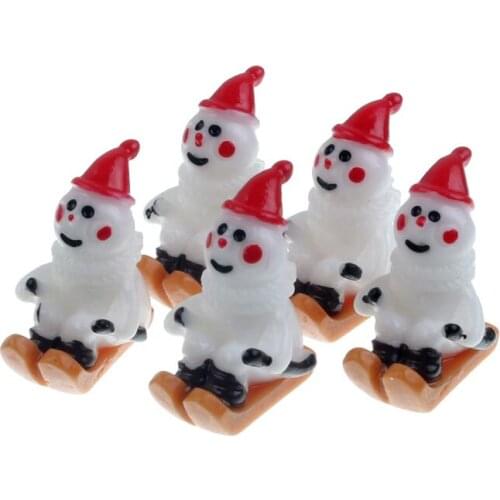 10Pcs Mini Cute Resin Christma Decoration Crafts Flatback Cabochon Figurines & Miniatures For Home Decoration Accessories Modern