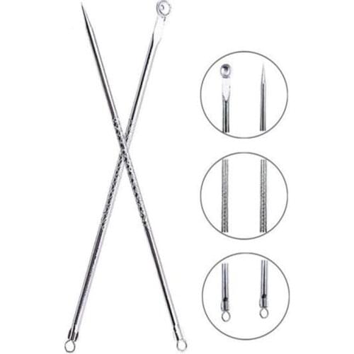 2pcs Stainless Steel Blemish White headband Blackhead Come done Acne Extractor Remover Tool Needles Pimple Kit Makeup Tools