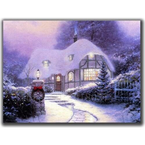 3D Diamond Mosaic Diy Diamond Embroidery Snow-Covered Farm Full Diamond Painting Cross Stitch Rhinestone Home Decoration Sticker