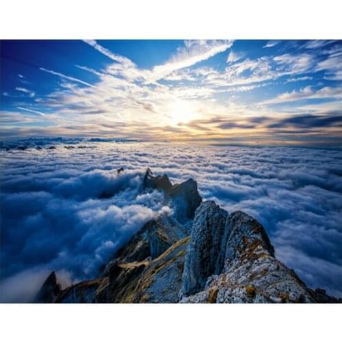 5D Diy Diamond Painting High-altitude cloud mountain Diamond Mosaic Cross stitch Square round Rhinestone Home DecorationsZP-670