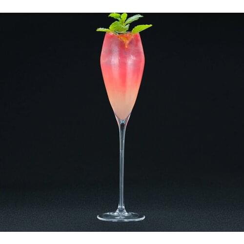 Free Shipping 4PCS 260ml Champagne Flute Glasses Cocktail Glasses Elegant Designed Hand Blown, Lead Free, Champagne Cups