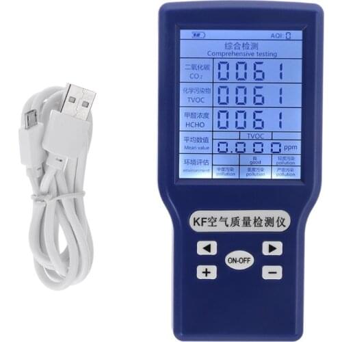 CO2 ppm Meters TVOC HCHO AQI Carbon Dioxide Detector Gas Analyzer Protable Air Quality Tester