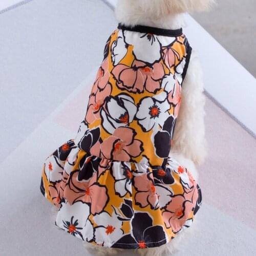 Floral Dog Dress Puppy Wedding Dresses Pet Spring Summer Clothes Sweet Princess Style Pet Clothing Apparel Chihuahua Costumes P