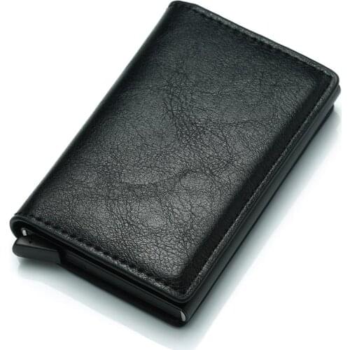 Rfid Card Holder Men Wallets Money Bag Male Vintage Black Short Purse 2019 Small Leather Slim Wallets Mini Wallets Thin