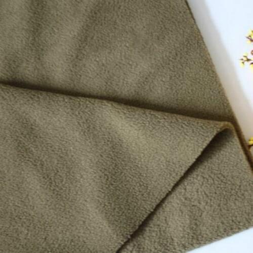 Army green double-sided fleece thicken plush fabric 2020 high quality plush cloth fabric for sewing sweatshirt coat 0.5X1.5M