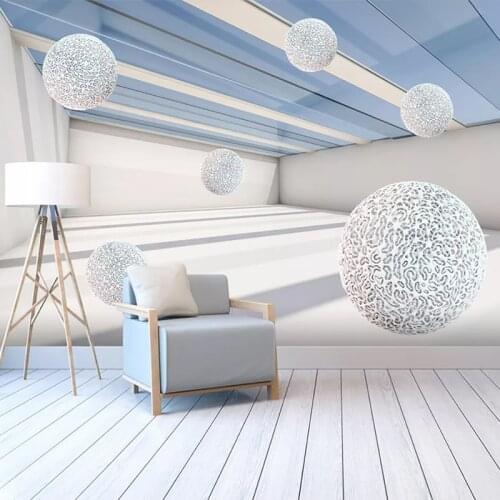 Custom Photo Mural Wallpaper Modern Abstract Space 3D Stereoscopic Circle Ball Living Room TV Background Wall Papers Home Decor