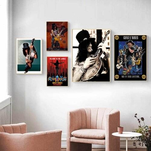 Guns Roses Rock Music Art Decor Poster Home Decor Cafe Bar Wall Decor Quality Canvas living Room Painting