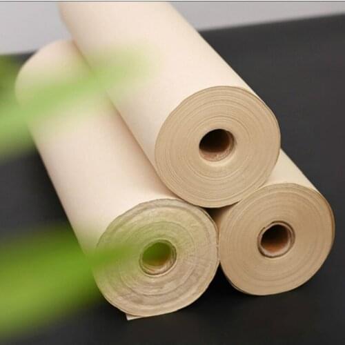 Painting Xuan Paper Roll Calligraphy Painting Raw Xuan Papers Chinese Painting Dedicated Yellow Half-Ripe Rice Paper 100m