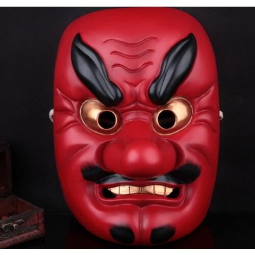 Collectors Edition Movie Theme Resin Noh Buddhism Prajna Mask Japanese Samurai Tengu Mask Halloween Horror Long Nose Drama