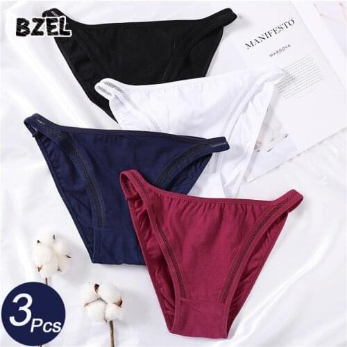 BZEL 3Pcs/lot Sexy Womens Cotton Panties Set Underwear Seamless Belt Sport Briefs Low Rise Woman Solid Panty Soft Lady Lingerie