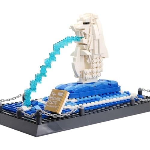Wange 4218 Creator Series The Merlion Model Building Blocks Set Classic Singapore Architecture MOC Toys For Children