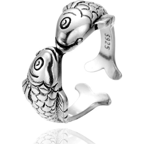 Creative Double Fish Ring Female Pisces Ring Accessories Fashion Women Wedding Party Jewelry