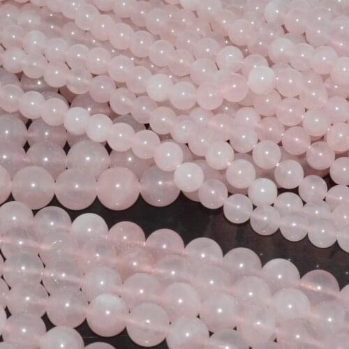 Natural Rose Quartz Loose Round Beads 8mm,10mm,12mm, No Color Treatment