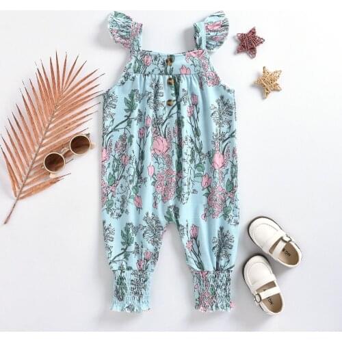 Summer Baby Girl Jumpsuit Suspenders Small Floral Rompers Infant Girl Clothes One Piece Jumpsuit