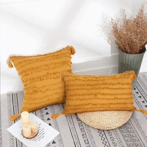 2Pcs Fashion Kwasten Decoratieve Kussenhoes 45x45Cm/30X50Cm Sofa Kussen Case Cover Handgemaakte Woondecoratie Voor Woonkamer Bed