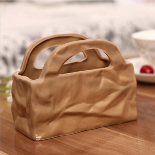 Floor Paper Bag-shaped Potted Plants, Creative Simple Flower Pots, Home Decorations, Bag Craft Decorations