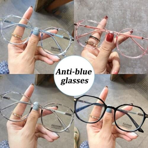 Newly Blue Light Blocking Glasses Cute Anti Eye Strain Fashion Polygonal Frame Glasses For Reading Play Computer