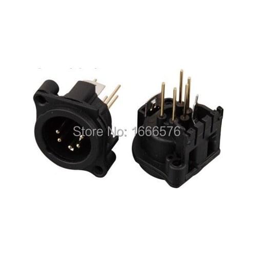 Wholesale 100 pcs XLR Male Chassis 5Pin PCB Socket Panel Connector-205-5