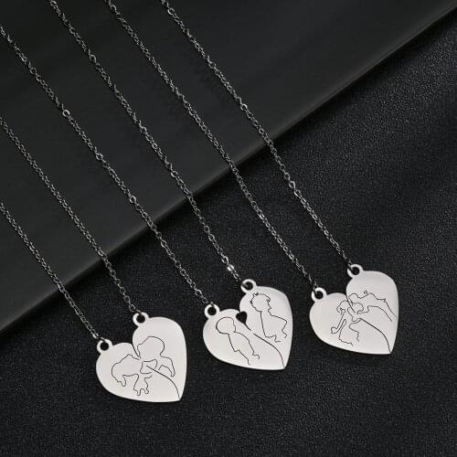 2021 Fashion New Heart Shape Necklace Gothic Punk Style For Men Jewelry Wedding Lovers Couples Valentines Day Gifts Wholesale