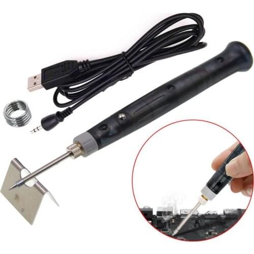 Portable USB Soldering Iron Pen 5V 8W Mini Tip Button Switch Electric Powered Soldering Station Welding Equipment Tools