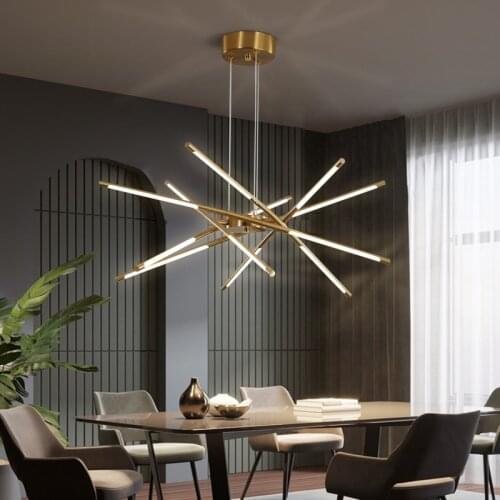Postmodern LED Chandelier For Dining Living Room Simple Luminaires Creative Nordic Multi-head Restaurant Luxury Hanging Lights