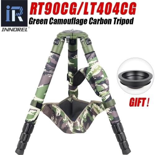 RT90CG Jungle Color Carbon Fiber Tripod For Canon Nikon SLR Camera Professional Birdwatching Heavy Duty Camera Stand 40kg Load