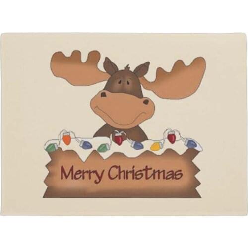 Funny Merry Christmas Moose Doormat Home Decoration Entry Non-slip Door Mat Rubber Washable Floor Home Rug Carpet