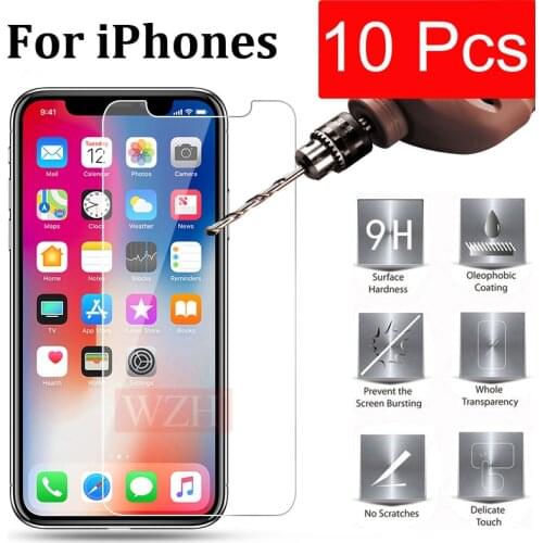 9H Tempered Glass For iPhone XR 11 12 Pro X XS Max Screen Protector Protective Film For iPhone 5 5s se 2020 6 6s 7 8 Plus Case