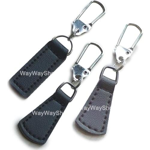 5 PCS Zipper Fixer Repair Pull Tab for Replacement PU Instant Kit Sliders Trouser Leather Bag purse 3 Styles Choice