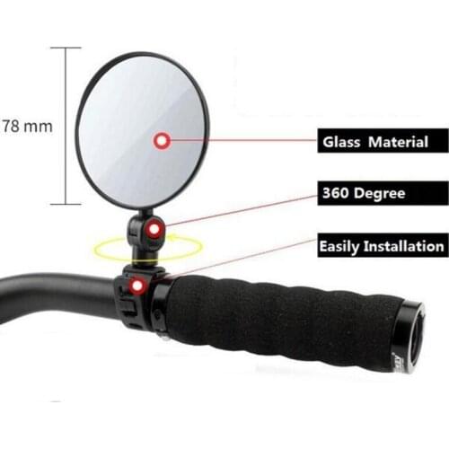 360 Degree Bike Rear Mirrors Rotation Bicycle Rearview Mirrors Suitable For Mountain Road Bike MTB Handlebar Cycling Accessories