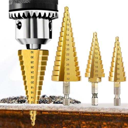 1pcs HSS Titanium Drill Bit 4-12 4-20 4-32 Drilling Power Tools Metal High Speed Steel Wood Hole Cutter Cone Drill