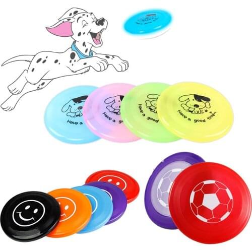 1pc Plastic Flying Saucer Dog Toy Pet Game Flying Discs Bite Resistant Chew Funny Puppy Training Toy Interactive Partner Pet Toy