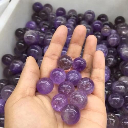 10pcs small size Natural amethyst quartz Crystal gemstone orb meditation reiki healing chakra crystal bead as gift for friend