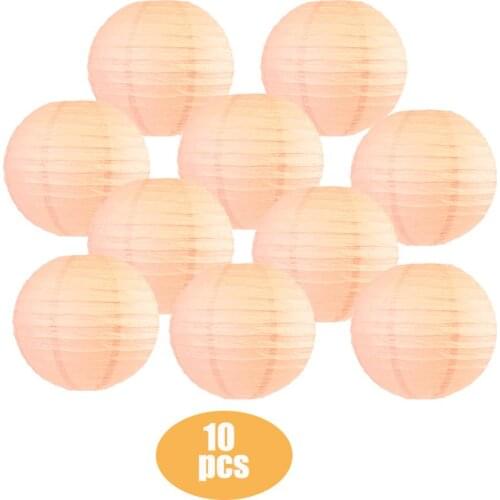 10 Pcs Per Set Peach Paper Lanterns Chinese ball lampionnen lampion wedding Party Outdoor Indoor Hanging Decorative Set