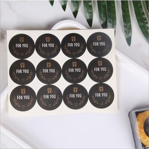 120PCS/Lot Black on white for you Handmade Cookies Packaging Sealing Label Kraft Sticker Baking DIY Gift Stickers