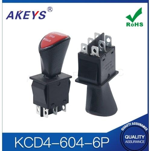 2PCS KCD4-604-6P 6pins 3nd gear 31*25mm Remote sensing automobile handle rocker switch