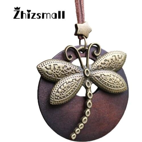 2018 vintage woman Necklaces Fashion Jewelry Wooden butterfly pendant necklace for women girls long necklace ZHIZSMALL