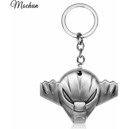 MQCHUN Japanese Anime Kotetsu Jeeg Keychains Cosplay Mask Metal Key Chain Fashion Keyring Key Ring Pendant Chaveiro Cool Jewelry
