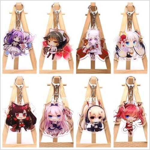 Game Azur Lane Keychain Figure USS Enterprise San Diego IJN Takao Acrylic Bag Pendant Keyring for Gift