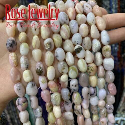 8-10mm Natural Irregular Pink Opal Beads Loose Spacer Bead 6-8mm For Jewelry Making DIY Bracelet Necklace Accessories 15'Strand
