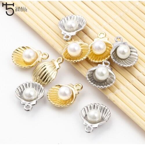 15*12mm Alloy shell Beads charms for jewelry making Diy bracelet Earring Accessories Loose charm Beads for woman 10pcs/pack