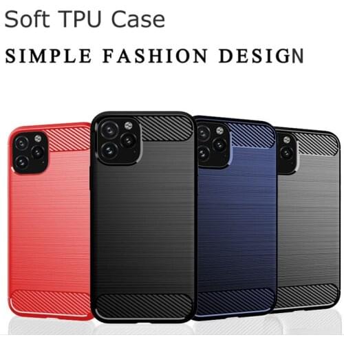 Esobest Carbon fiber Brushed texture TPU cover For iPhone 11 pro Max silicone case for iPhone 11 shock proof phone shell