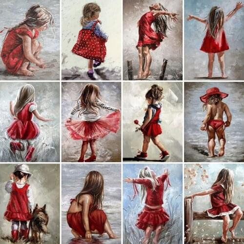 Evershine Diamond Painting Kid Cross Stitch Full Square Round Diamond Embroidery Girl Handmade Gift Portrait Wall Art