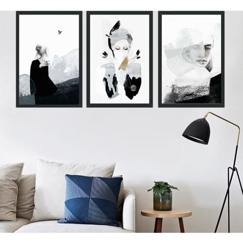 European and American Style Abstract Character Canvas Painting Abstract Art Wall Pictures for Living Room Bedroom Home Decor