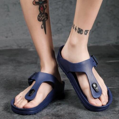 FIXSYS 2021 Arrival Summer Mens Flip Flops High Quality Beach Sandals for Man Anti-slip Water Shoes Buckle Casual Shoes Hombre